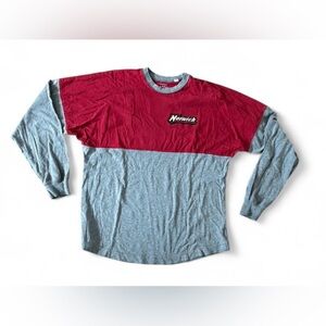 Norwich Men's Two-Tone Long Sleeve Jersey Tee in Red and Gray Size Small